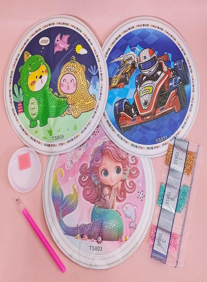 Tera13 TERA 13 Diamond Painting Kits for Kids Arts and Crafts for Kids (4 pcs) Diamond Painting Kits DIY Diamond Painting Craft Kits for Kids Art and Craft Kit for Girls Gift for Girls Craft Kit-Multi design - Image 1